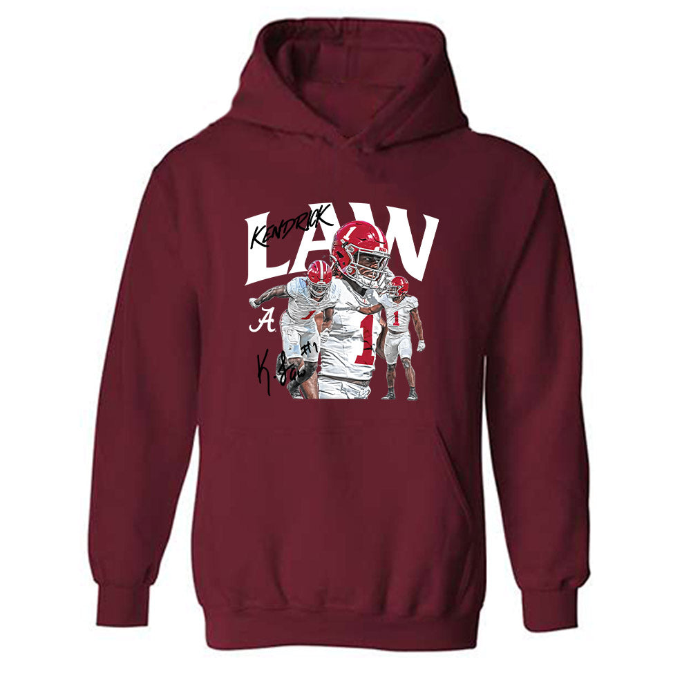 Alabama - NCAA Football : Kendrick Law - Player Collage Hooded Sweatshirt