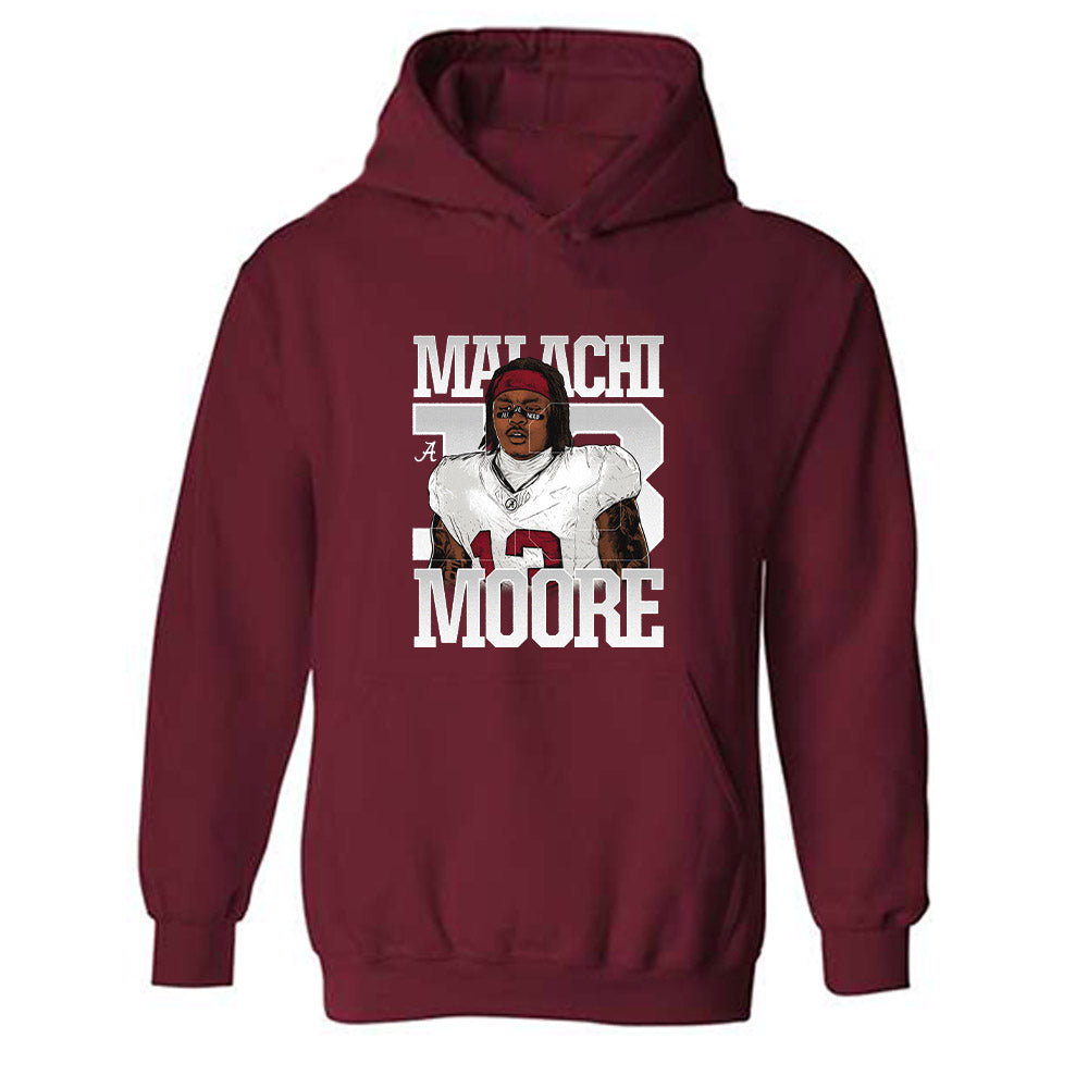 Alabama - NCAA Football : Malachi Moore - Hooded Sweatshirt Individual Caricature