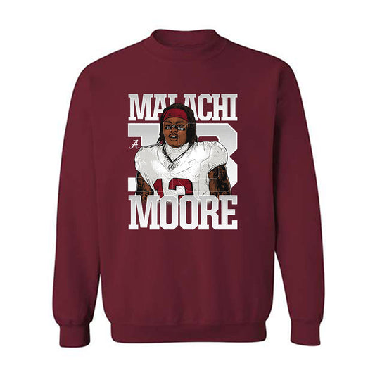 Alabama - NCAA Football : Malachi Moore - Crewneck Sweatshirt Individual Caricature