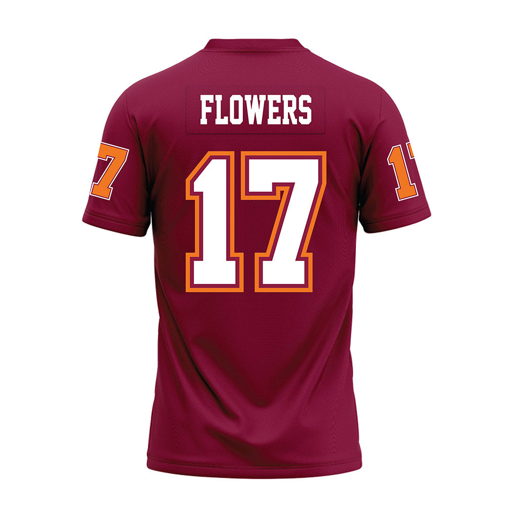 Virginia Tech - NCAA Football : Tyson Flowers - Maroon Premium Football Jersey-1