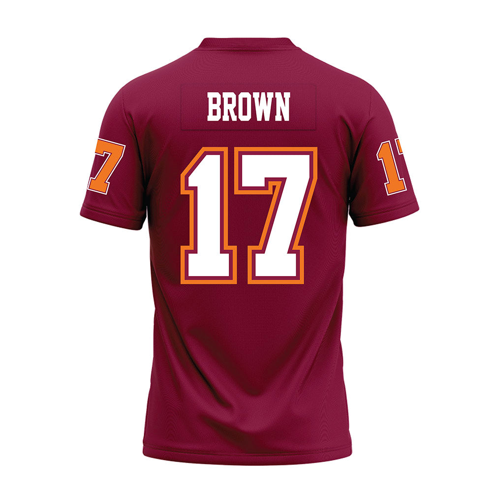 Virginia Tech - NCAA Football : Caleb Brown - Maroon Premium Football Jersey-1