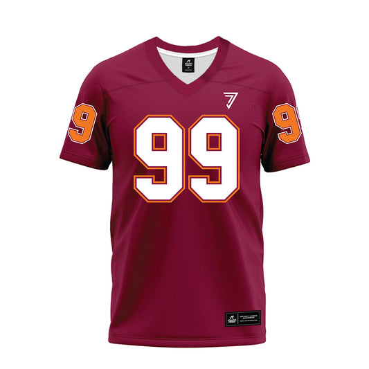Virginia Tech - NCAA Football : Emmett Laws - Maroon Premium Football Jersey-0