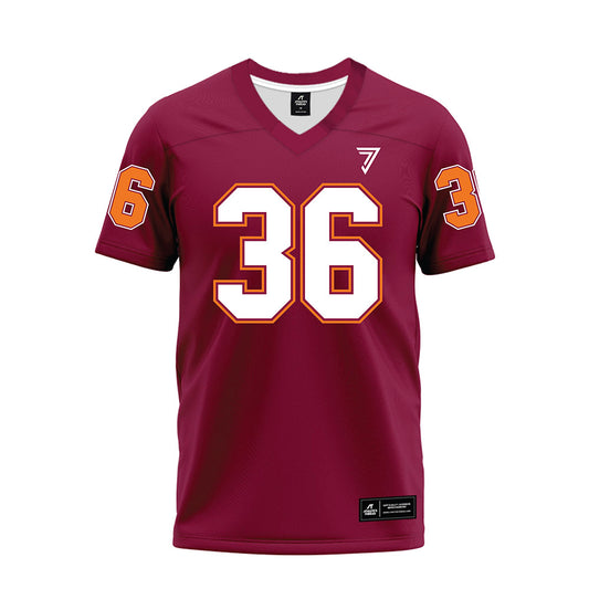 Virginia Tech - NCAA Football : Brody Jones - Maroon Premium Football Jersey-0