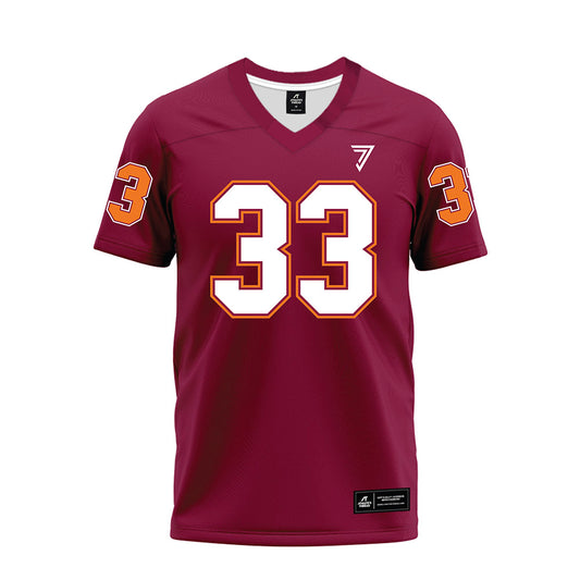 Virginia Tech - NCAA Football : Ben Bell - Maroon Premium Football Jersey-0