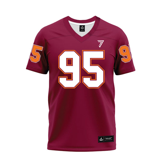 Virginia Tech - NCAA Football : Jahzari Priester - Maroon Premium Football Jersey-0