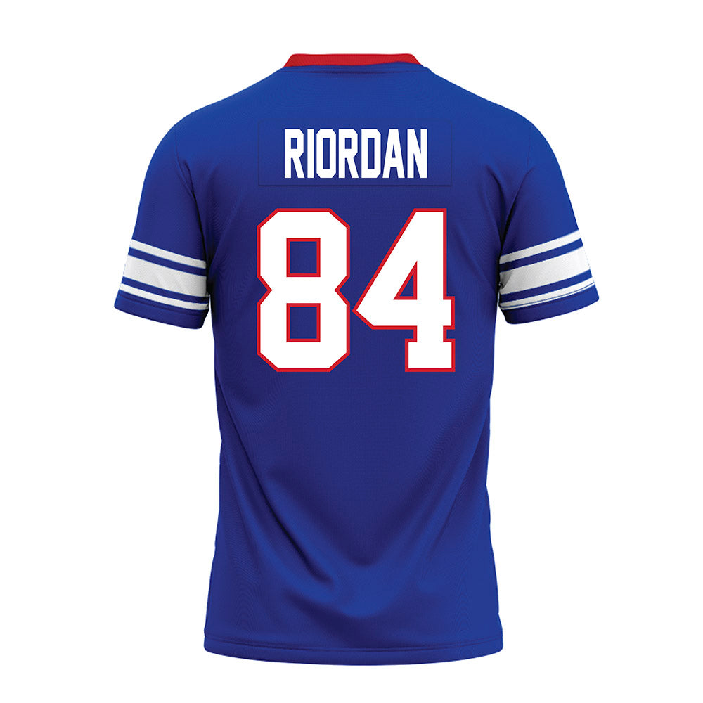 SMU - NCAA Football : Tripp Riordan - Premium Football Jersey-1