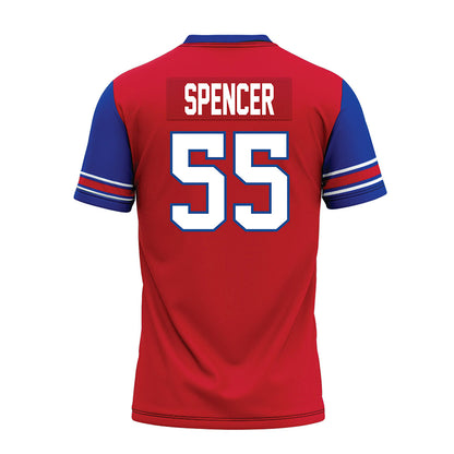 SMU - NCAA Football : Woo Spencer - Red Premium Football Jersey-1