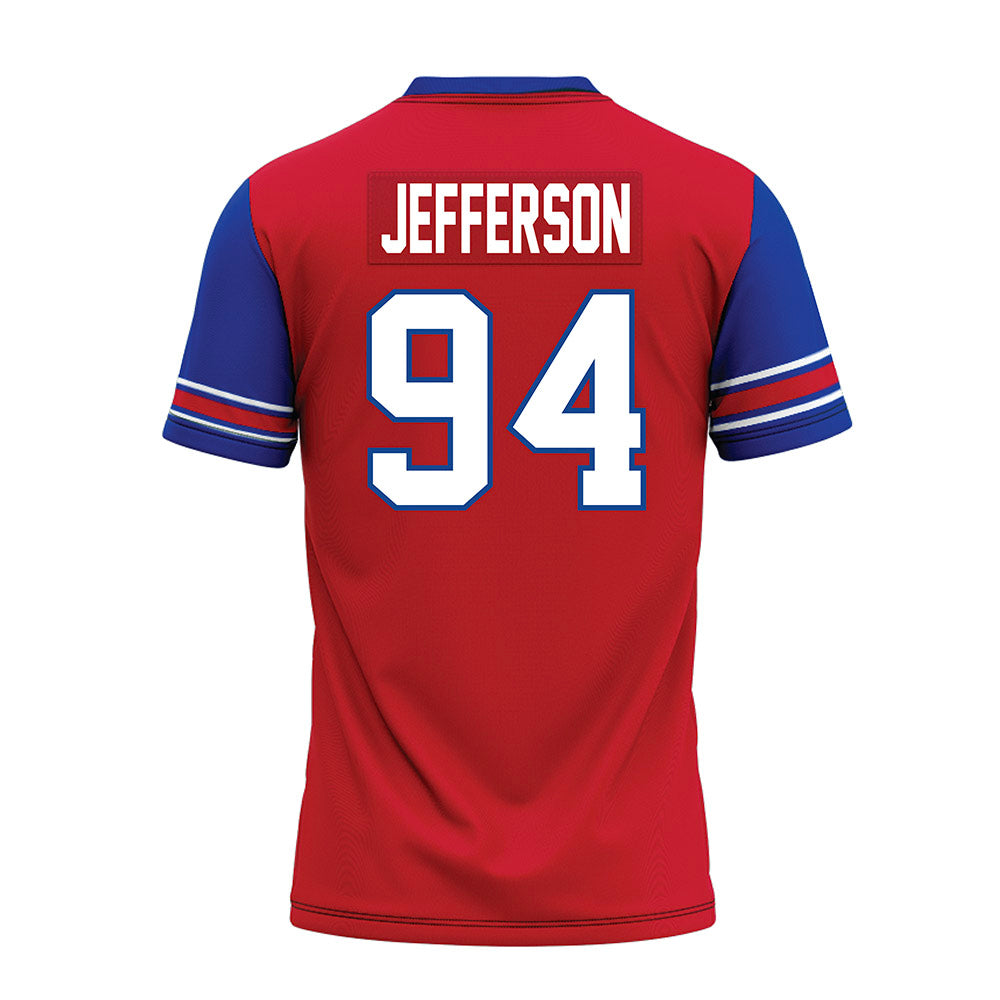 SMU - NCAA Football : Jonathan Jefferson - Red Premium Football Jersey-1