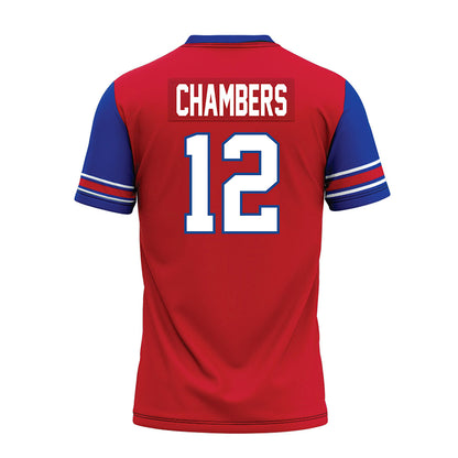 SMU - NCAA Football : Kyron Chambers - Red Premium Football Jersey-1