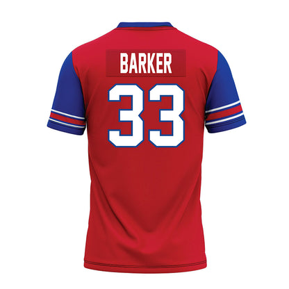 SMU - NCAA Football : Zakye Barker - Red Premium Football Jersey-1