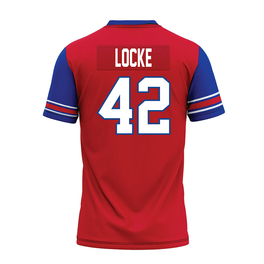 SMU - NCAA Football : Will Locke - Red Premium Football Jersey-1
