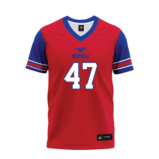 SMU - NCAA Football : Nic Heck - Red Premium Football Jersey