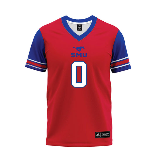 SMU - NCAA Football : Derrick McFall - Red Premium Football Jersey-0