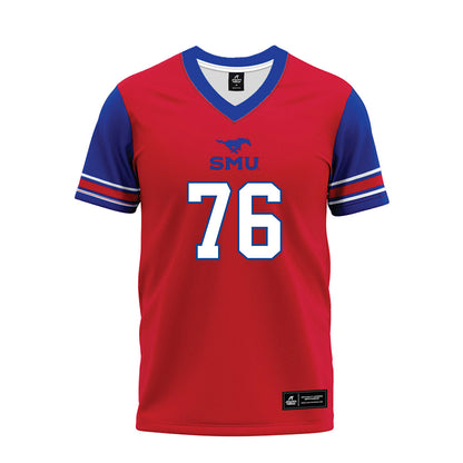 SMU - NCAA Football : Drew Hill - Red Premium Football Jersey-0
