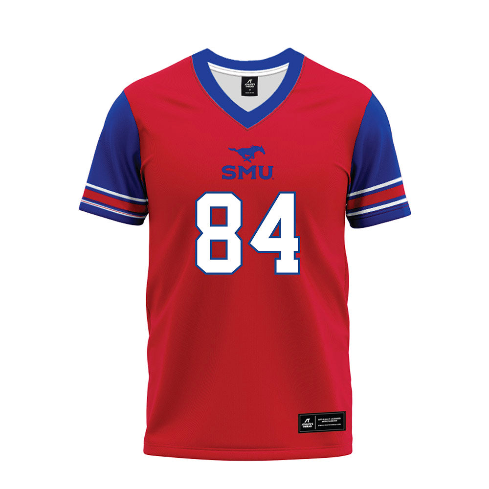 SMU - NCAA Football : Tripp Riordan - Red Premium Football Jersey-0