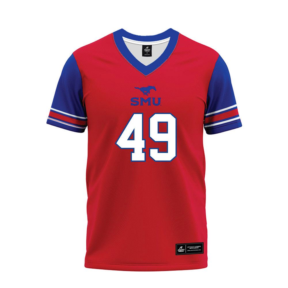 SMU - NCAA Football : nolan Akins - Red Premium Football Jersey-0