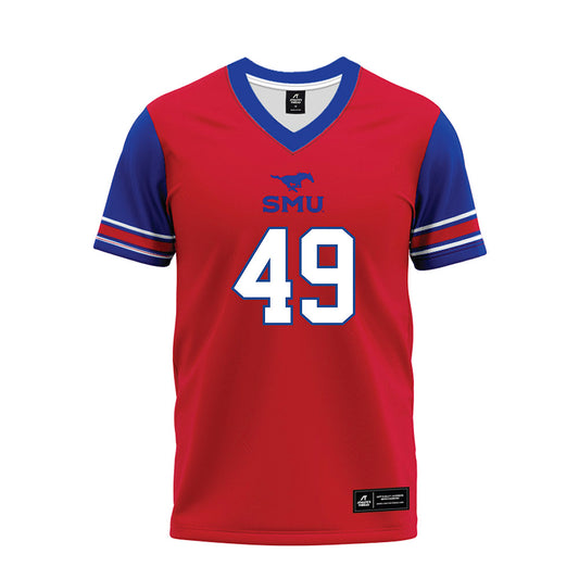 SMU - NCAA Football : nolan Akins - Red Premium Football Jersey-0