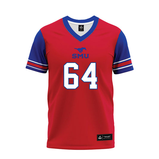 SMU - NCAA Football : Blessed Adewumi - Red Premium Football Jersey-0