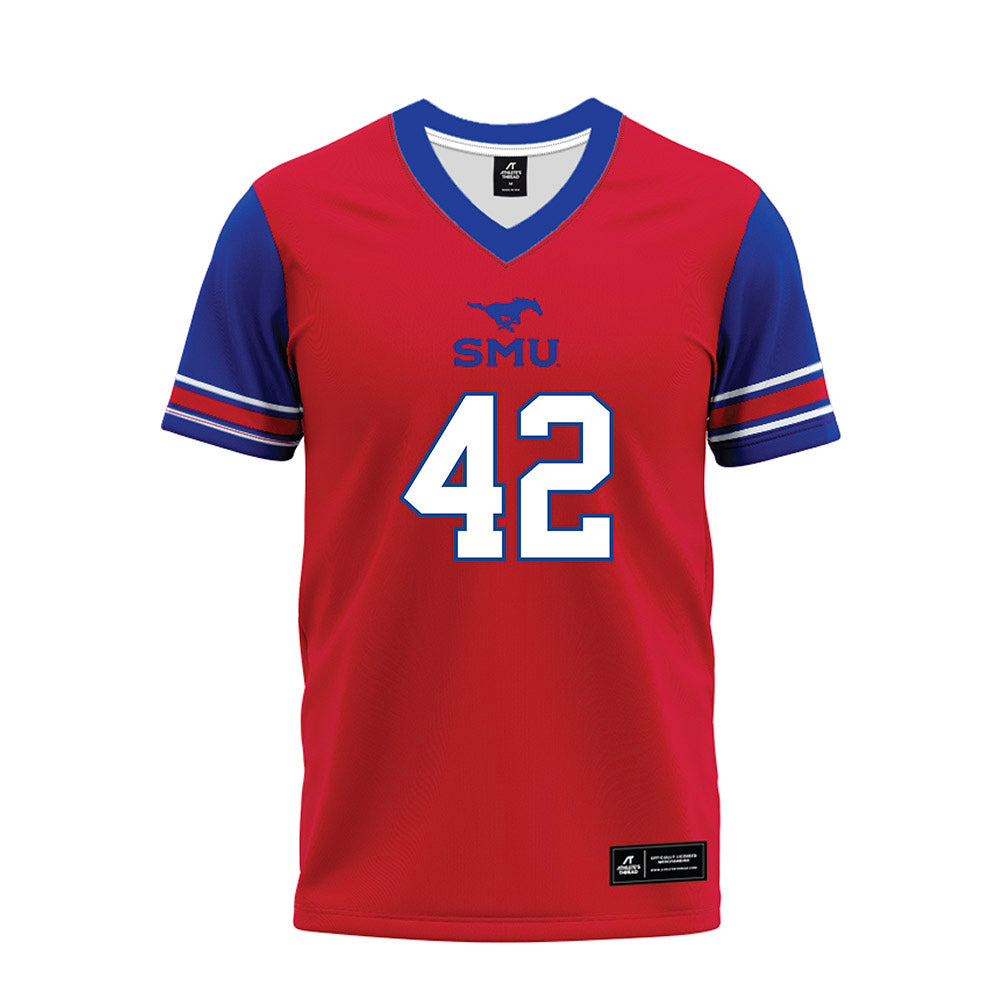 SMU - NCAA Football : Will Locke - Red Premium Football Jersey-0