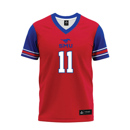 SMU - NCAA Football : Jaden Milliner-Jones - Red Premium Football Jersey-0