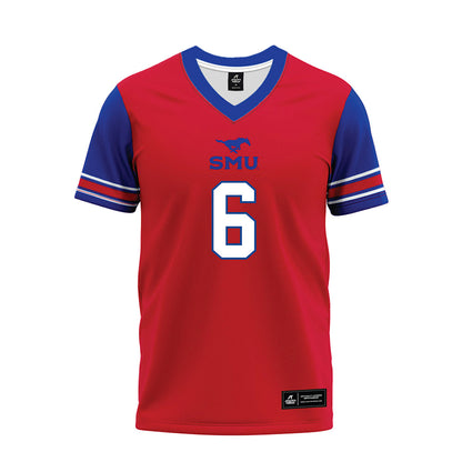 SMU - NCAA Football : Chris Johnson Jr. - Red Premium Football Jersey-0