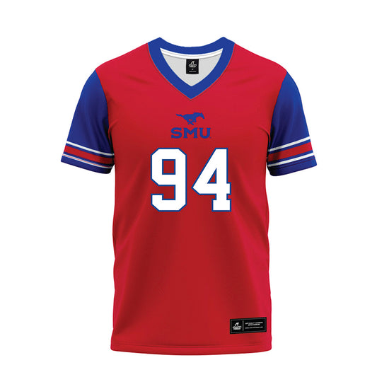 SMU - NCAA Football : Jonathan Jefferson - Red Premium Football Jersey-0