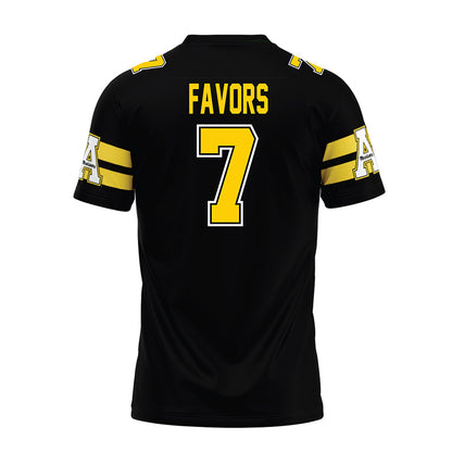 App State - NCAA Football : Jordan Favors - Black Premium Football Jersey-1