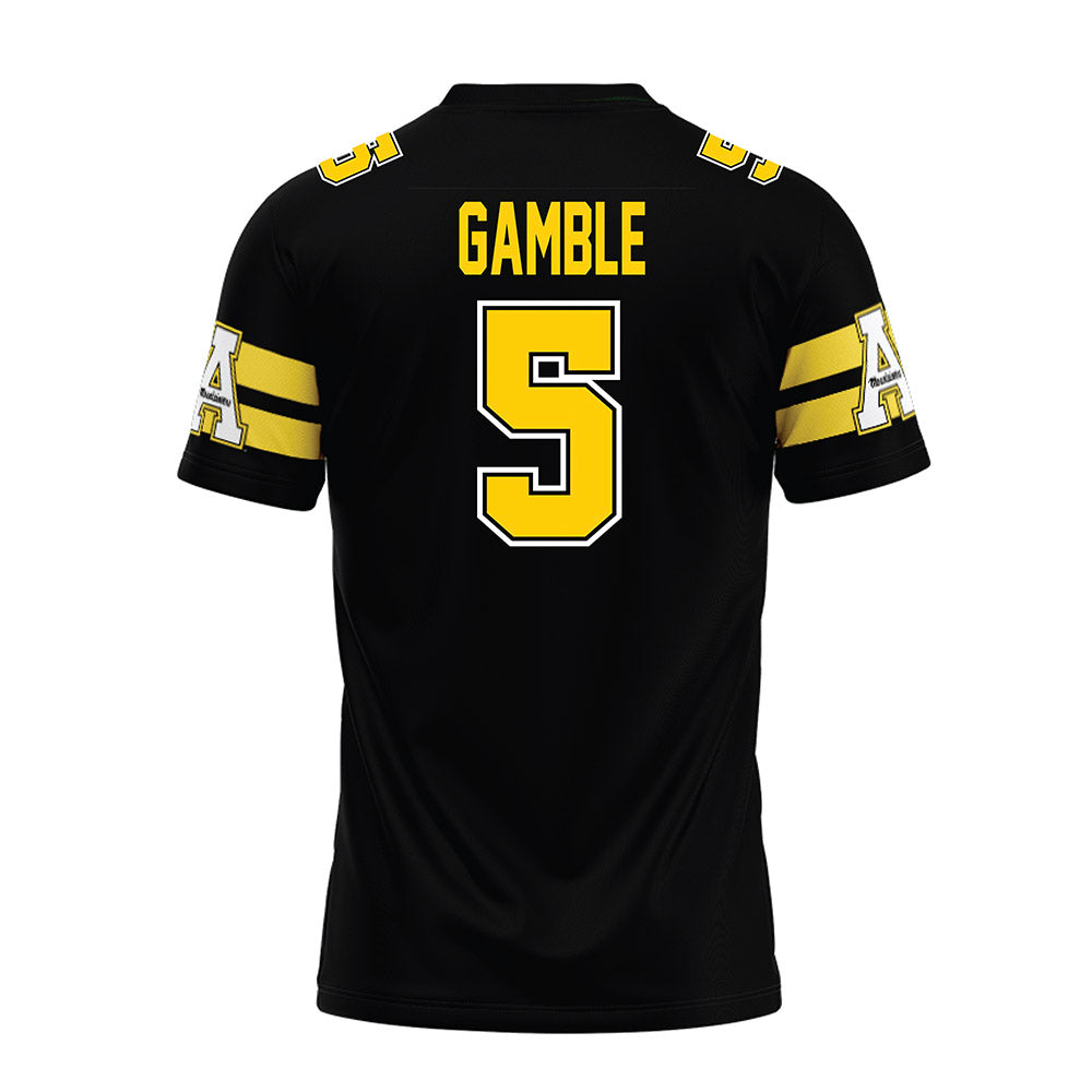 App State - NCAA Football : Zyeir Gamble - Black Premium Football Jersey-1