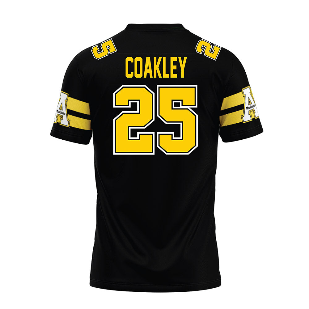 App State - NCAA Football : Zahn Coakley - Black Premium Football Jersey-1