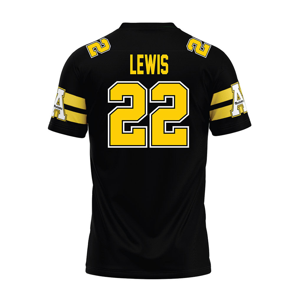 App State - NCAA Football : Jaquari Lewis - Black Premium Football Jersey-1