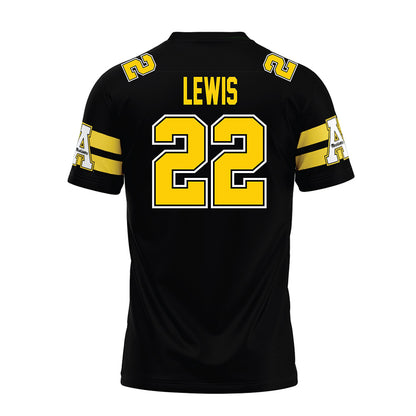 App State - NCAA Football : Jaquari Lewis - Black Premium Football Jersey-1