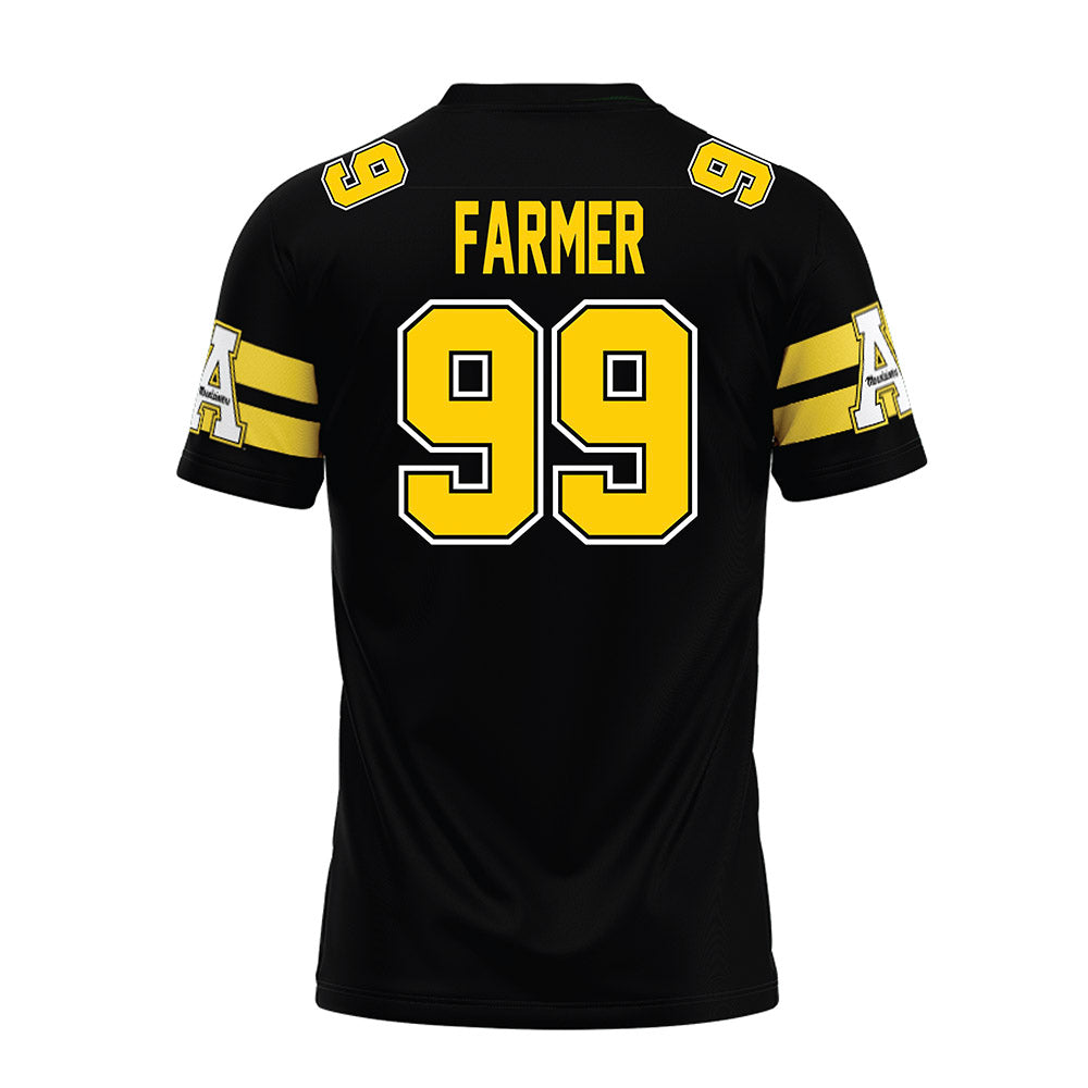 App State - NCAA Football : Kendall Farmer - Black Premium Football Jersey-1
