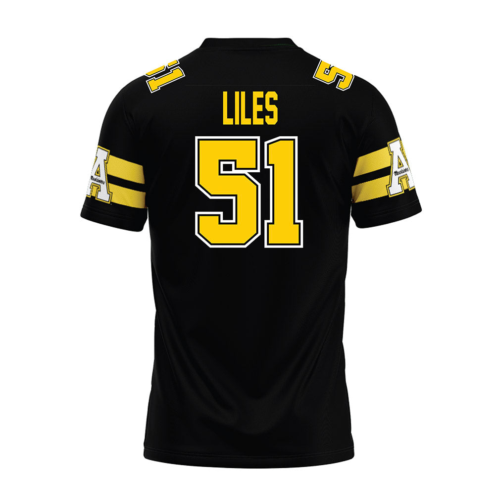 App State - NCAA Football : Kj Liles - Black Premium Football Jersey-1