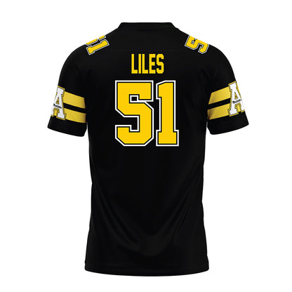 App State - NCAA Football : Kj Liles - Black Premium Football Jersey-1