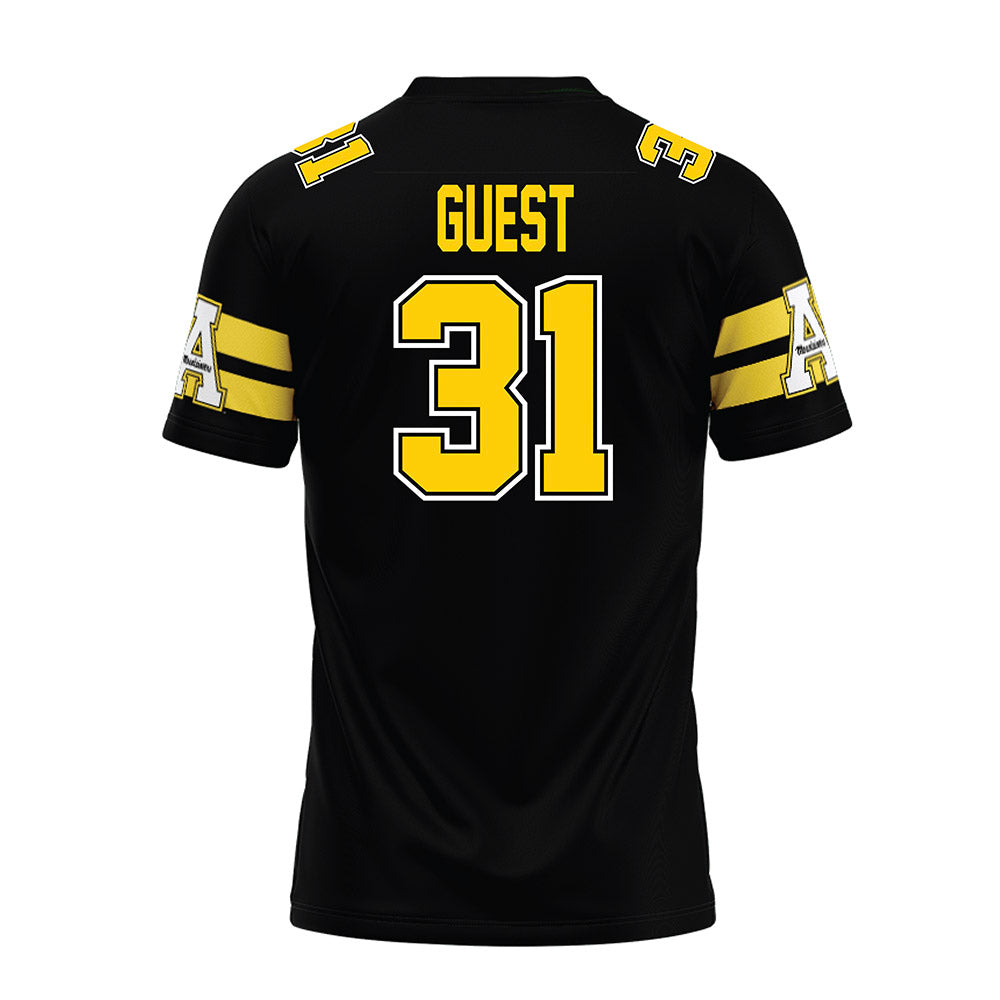 App State - NCAA Football : Max Guest - Black Premium Football Jersey-1