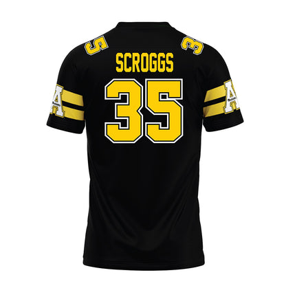 App State - NCAA Football : Jack Scroggs - Black Premium Football Jersey