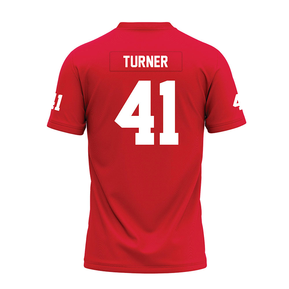  - NCAA Football : Reece Turner - Red Premium Football Jersey-1