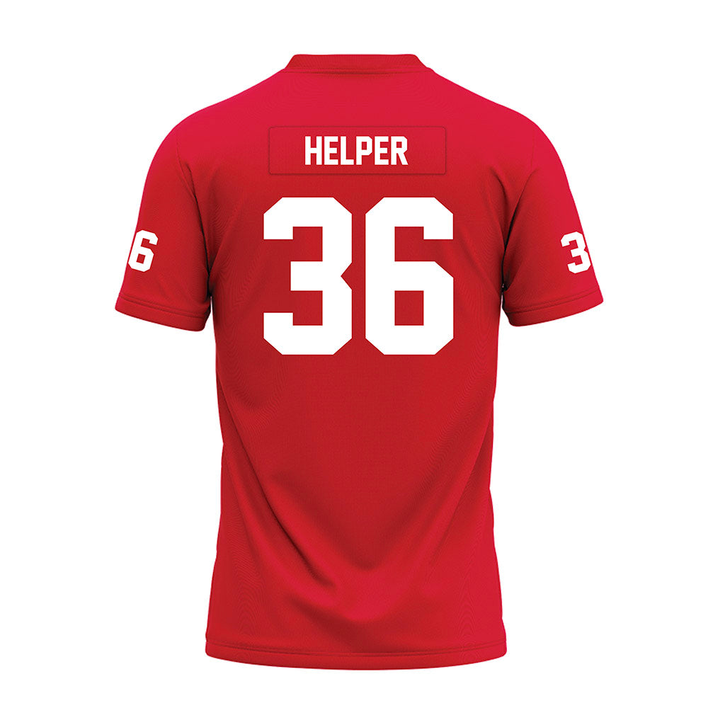 Nicholls State - NCAA Football : Justin Helper - Red Premium Football Jersey