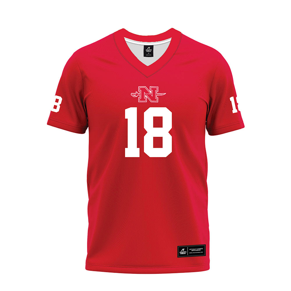 Nicholls State - NCAA Football : Camare Hampton - Red Premium Football Jersey-0
