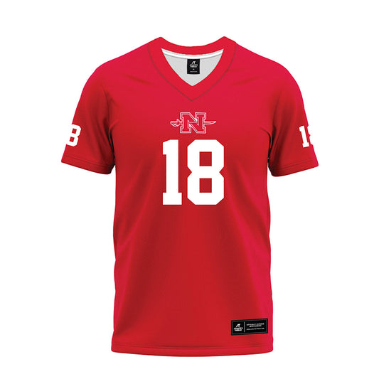Nicholls State - NCAA Football : Camare Hampton - Red Premium Football Jersey-0