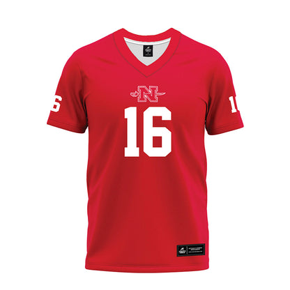 Nicholls State - NCAA Football : Pharrell Harewood - Red Premium Football Jersey-0
