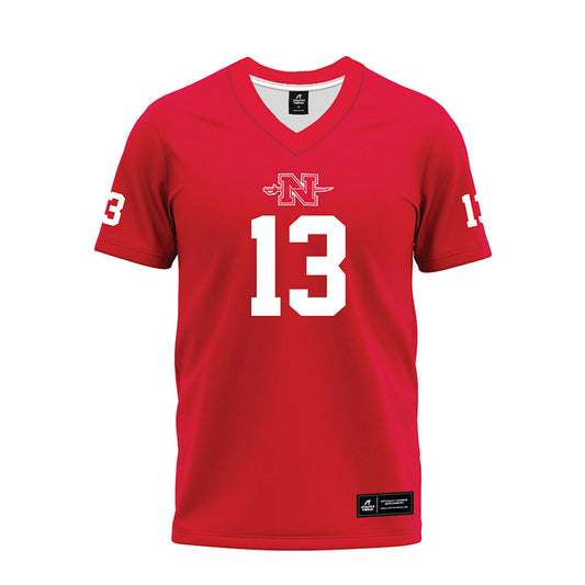 Nicholls State - NCAA Football : Jackson Dufrene - Red Premium Football Jersey-0