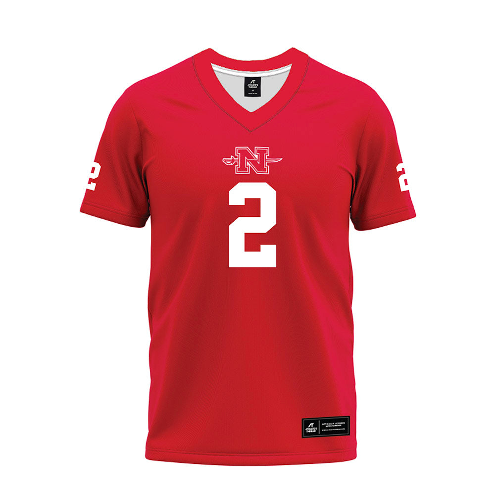 Nicholls State - NCAA Football : Deuce Hogan - Red Premium Football Jersey-0