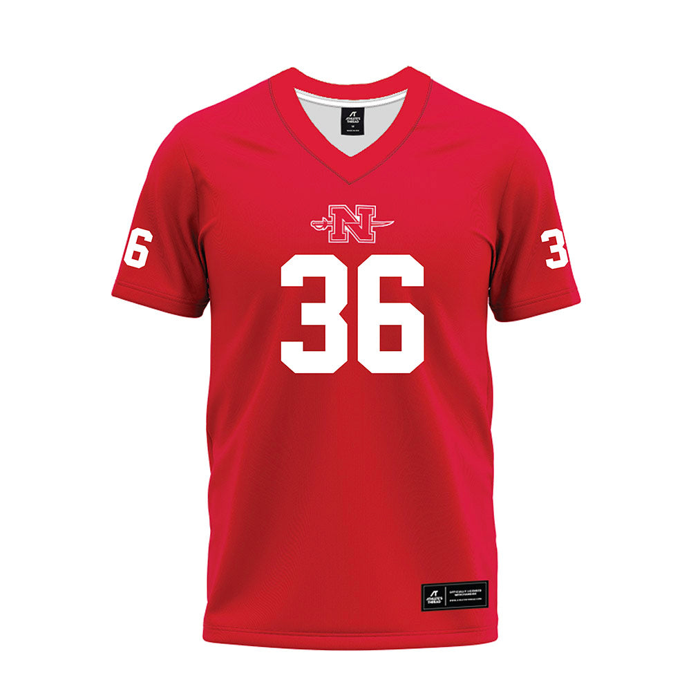 Nicholls State - NCAA Football : Justin Helper - Red Premium Football Jersey