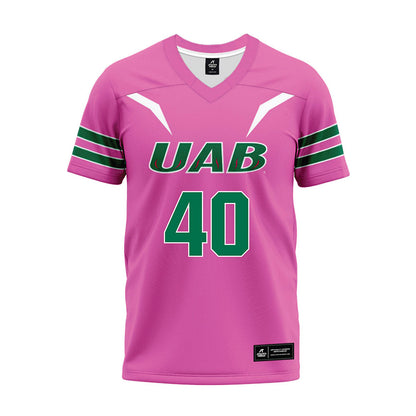 UAB - NCAA Football : Deion Gunn - Pink Premium Football Jersey