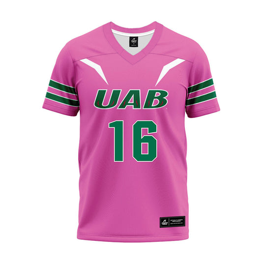 UAB - NCAA Football : Nate Rogers - Pink Premium Football Jersey