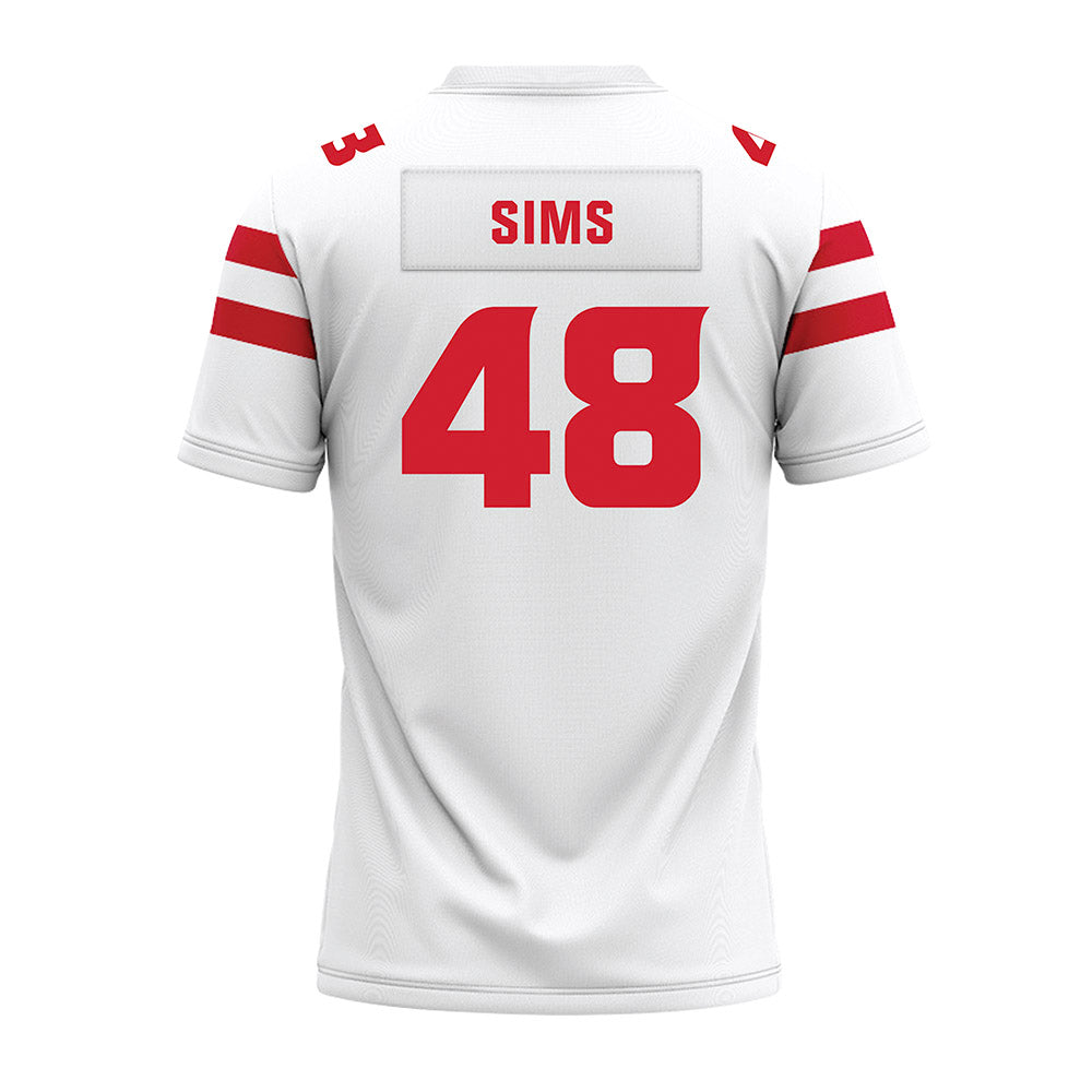 Louisiana - NCAA Football : Hunter Sims - White Premium Football Jersey-1