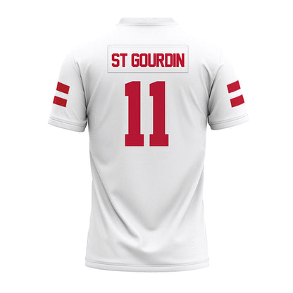 UMass - NCAA Football : Leonard St Gourdin - White Premium Football Jersey-1