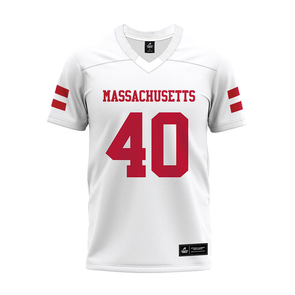 UMass - NCAA Football : Dominic Schofield - White Premium Football Jersey