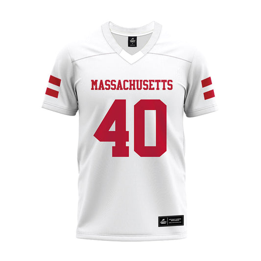 UMass - NCAA Football : Dominic Schofield - White Premium Football Jersey